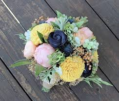 18 spring wedding colors that aren't just pastel. Keepsake Bridal Bouquet Sola Flowers Navy Blush Yellow Dusty Miller Thistles Wedding Flowers Silk Flowers Peonies Accessories Weddings Ugaurbanag Com