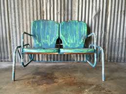 Vintage Glider Original Double Metal Glider 1950s Etsy Vintage Outdoor Furniture The Originals Furniture