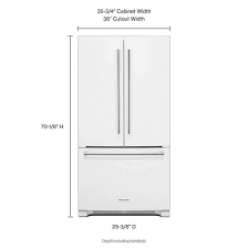 If they use a cabinet depth fridge, it's. Kitchenaid Krfc300ewh 20 Cu Ft 36 Inch Width Counter Depth French Door Refrigerator With Interior Dispense Krfc300ewh Appliance Direct