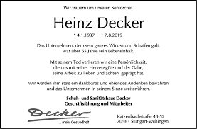 Ralph weyda e.k., informieren sie nach artikel 13 der eu. Traueranzeigen Von Heinz Decker Stuttgart Gedenkt De