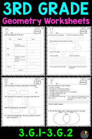 These Third Grade Geometry Worksheets Are Perfect For 3rd Graders They Align With Common Cor Geometry Worksheets Math Geometry Third Grade Geometry Worksheets