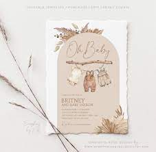 Pampas Grass Baby Shower Boy Invitation Bohemian Baby Shower Boy Gender Neutral Dried Palm Leaves Boho Rustic Printable Arch Editable In 2021 Baby Shower Invitations For Boys Bohemian Baby Shower Baby