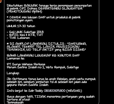 Segera lamar lowongan kerja pt dari 25 daftar loker di salatiga di bawah ini. Lowongan Kerja Pemotongan Ayam Pt Surya Wahana Perkasa Salatiga Info Lowongan Kerja Ungaran Salatiga Ambarawa