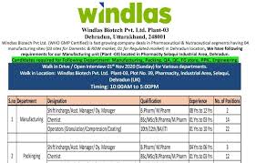 Pulmoheal is a clinically tested herbal supplement that benefits all stages of respiratory disease. Windlas Biotech Pvt Ltd Walk In Drive Open Interview Candidates Required For Manufacturing Packing Qa Qc Fg Store Iti Jobs And Diploma Jobs