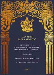 Ganesh Chaturthi Vinyaka Chavithi Invitation Hindu Wedding Invitation Cards Online Invitation Card Indian Wedding Invitation Cards