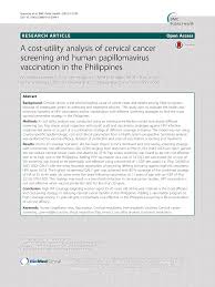 When malignant cancer cells form and grow within a person's breast tissue, breast cancer occurs. Pdf A Cost Utility Analysis Of Cervical Cancer Screening And Human Papillomavirus Vaccination In The Philippines