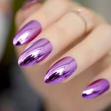Added to burung dengan warna bulu. 24pcs Solid Warna Ungu Metalik Stiletto Kuku Palsu Logam Punk Lonjakan Tajam End Penuh Kuku Palsu Tips Salon Pengantin Memakai Kuku Seni Kuku Palsu Aliexpress
