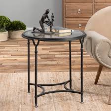 This simple yet elegant two drawer table is finished with a black stain that allows the beauty of the pine wood to show through. Uttermost Samson 24 1 2 Wide Black Metal Round Side Table 7w383 Lamps Plus
