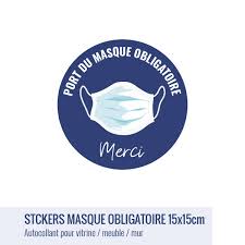 Sticker autocollant facile à poser. Impression Affichages Covid Commerces De Proximite