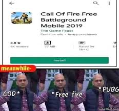 Y vosotros, ¿cómo os sentís cuando perdéis más de 4 partidas seguidas? Call Of Fire Free Battleground Mobile 2019 Game Meanwhile Cod Free Fire Pubg Meme Memezila Com