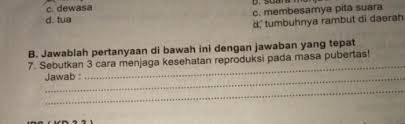 Manfaat dari kebersihan diri sendiri bukan hanya untuk kita maupun untuk orang lain dan lingkungan. Sebutkan 3 Cara Menjaga Kesehatan Reproduksi Pada Masa Pubertas Brainly Co Id