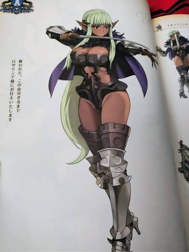 Now this is one Mommy Dark Elf. Railanor from the Unicorn Overlord Designs  Works art book.