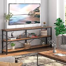Wood coffee, console, sofa & end tables : Buy Rustic Sofa Table 3 Tiers Tv Stand Console Table Extra Long Tv Console With Storage Shelves For Living Room Entryway 70 8 Inch Online In Indonesia B094znd4q1
