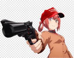 Decorate your laptops, water bottles, notebooks and windows. Doki Doki Literature Club Anime Manga Gun Firearm Anime Manga Cartoon Meme Png Pngwing