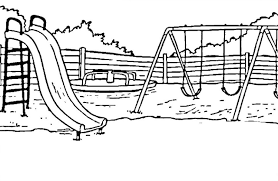 Kita persembahkan untuk mendownload sketsa gambar taman kota yang disajikan. Gambar Mewarnai Tempat Bermain