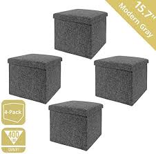 Seville Classics 15 7 Quot Foldable Storage Ottoman Footrest Toy Box Coffee Table 4 Pack Stool Mode In 2020 Storage Cube Ottoman Foot Rest Ottoman Outdoor Ottomans