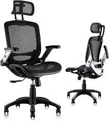 Smilemart mesh swivel office chair with armrest, set of 2, black Amazon Com Gabrylly Ergonomic Mesh Office Chair High Back Desk Chair Adjustable Headrest With Flip Up Arms Tilt Function Lumbar Support And Pu Wheels Swivel Computer Task Chair Furniture Decor