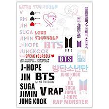 O jogo se passa em 2012, ou seja um ano antes do debut do grupo, e aqui você poderá ser a manager (agentes) dos rapazes. Amazon Com Nuofeng Kpop Bts Adhesivo Impermeable Tatuaje Pegatinas Set Regalo Para A R M Y Publicado En Bts Productos Beauty