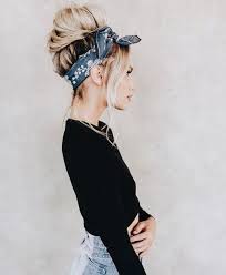 Fold your bandana in half to form a triangle, then place the bandana on your head with the longest edge of the triangle framing your face. Pin On Hair