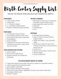 Birth Center Supply Checklist What To Pack Much Most Darling Realistic And Sustainable Motherhood
