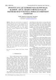Penggunaan baja kimia secara berlebihan dan berterusan adalah satu kaedah untuk hanya meningkatkan keuntungan jangka pendek tetapi menganggu semua fungsi dan ekosistem tanah dan. Pdf Penentuan Laju Korosi Pada Kupon Baja Karbon Api 5l Grade B Menggunakan Ekstraks Daun Mangga Sebagai Corrosion Inhibitor