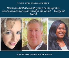 Adrienne Copland, President of Preservation Rocky Mount, Calls The New  Board To Order 2/9/21