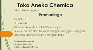 Lowongan kerja di toko gombong. Lowongan Kerja Toko Aneka Chemica Tegal Loker Pemalang