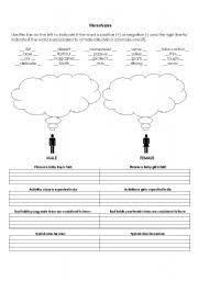 English Worksheet Gender Stereotypes In 2020 Gender Stereotypes Gender Values Education