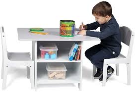 Buy Milliard Kids Art Play Table and Chair Set Wood with Storage Baskets, Activity Table Playset Furniture with Modern Gray Colors Online in Russia. B07KWGDNKP
