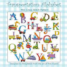 Alphabet sampler cross stitch patterns. Alphabet Transportation Sampler By Pinoystitch
