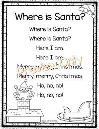 Printable Holiday Christmas Poem For Kids Where Is Santa Use In Poetry Notebook Poem Of The Week As A Christmas Poems Kids Poems Christmas Songs For Kids
