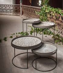 Low Round Tray Table Set Low Coffee Table Round End Tables