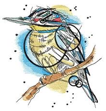 Bird On Tree Branch Funny Bird On Tree Branch Embroidery Design Animal Embroidery Designs Birds Embroidery Designs Machine Embroidery Quilts