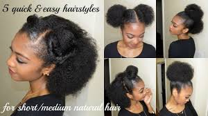 For african american woman with straight hair, every hairstyle will look so good. 5 Quick Easy Hairstyles For Short Medium Natural Hair Disisreyrey Natural Hair Styles Natural Hair Styles Easy Medium Hair Styles