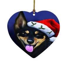 Beach christmas decorations australian kelpie. Australian Kelpie Tagged Heart Ornaments