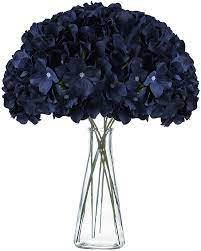 Buy Varwaneo Navy Blue Hydrangea Silk Fake Flowers Heads With Stems Artificial Flowers For Decoration Wedding Room Party Shop Baby Shower Room Decor For Bedroom Aesthetic Pack Of 10 Online In Indonesia B08hyjs67y