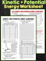 Kinetic And Potential Energy Conservation Worksheet Kinetic And Potential Energy Potential Energy Energy Conservation