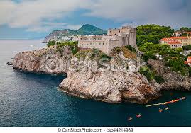 Lawrence) is located at the western side of the old town, outside the city walls on a 37 meters high cliff. Fort Lovrijenac Or St Lawrence Fortress Outside The Western Wall Of The City Of Dubrovnik In Croatia Canstock