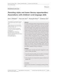 Enroll in our online class: Pdf Parenting Styles And Home Literacy Opportunities Associations With Children S Oral Language Skills