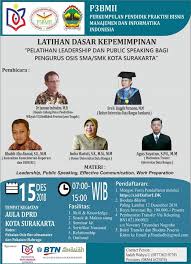 Maybe you would like to learn more about one of these? Pelatihan Leadership Dan Public Speaking Bagi Pengurus Osis Sma Smk Kota Surakarta Universitas Duta Bangsa Surakarta