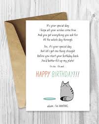 Birthday Card From The Cat Printable Funny Happy Birthday Etsy Happy Birthday Printable Birthday Card Printable Birthday Cards