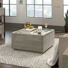 Henn&hart brass finish square coffee tables, 32''w x 32''d x 17''h, gold. Manhattan Gate Square Coffee Table Mystic Oak 422366 Sauder Sauder Woodworking