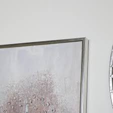 Big canvas paintings for home decor. Pink Silver Crystal Abstract Wall Print Canvas