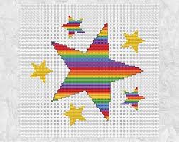 Are you looking for a variety of absolutely free patterns and no strings attached? Chart Only Rainbow Stars Counted Cross Stitch Pattern Home Kitchen Home Decor Mazinternational Edu My