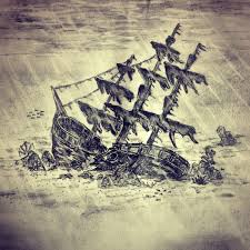 Draw pairs of lines rising from the seafloor, and connect them using curved lines. 7 Best Sunken Ship Drawing Ideas Ship Drawing Shipwreck Tattoo Ship Tattoo