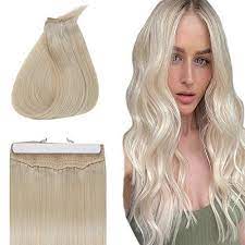 Light blonde hair sandy blonde crimped hair. Easyouth Halo Extensions Blonde Hair 20 Color Platinum Blonde Hair Ex Ninthavenue United Arab Emirates