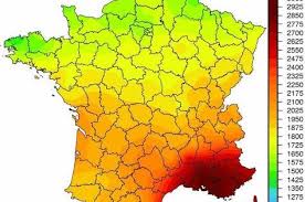 Carte De L Ensoleillement Carte De France Geographie Ensoleillement