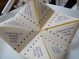 Custom Fortune Tellers Wedding Favors Origami Wedding Simple Wedding Favors