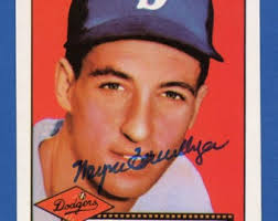 Reimpresión autografiada de Topps de 1952 Dodgers de Brooklyn: Glenn Rocky  Nelson, Johnny Rutherford, Carl Erskine y Wayne Terwilliger
