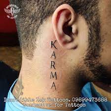 Karma Tattoo Karmatattoo Necktattoo Contact Us 09899473688 In 2021 Karma Tattoo Tattoos Cool Small Tattoos